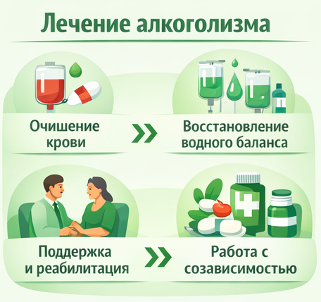 лечение алкоголизма в Железногорске Курская обл. этапы